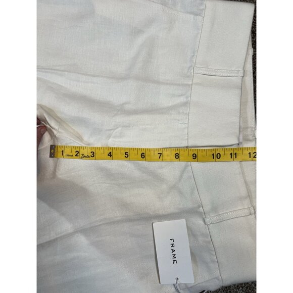 Frame Women’s Linen Cotton Pants Size 6 White Wide Leg High Rise Zipper NWT - Picture 6 of 15